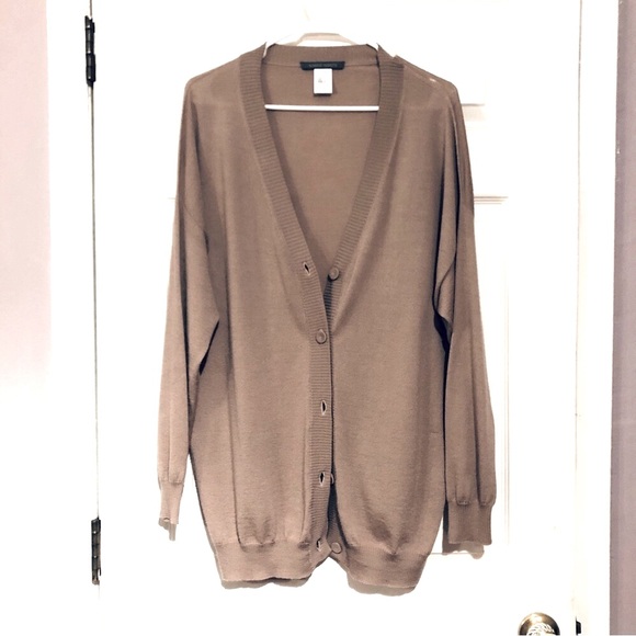 Alberta Ferretti long cardigan oversize seamless wool cashmere silk 10 12 46 It